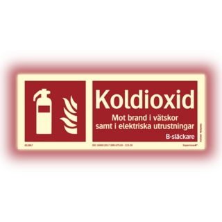 Skylt Supernova+® Koldioxidsläckare250 x 100 mm