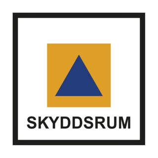 Skylt skyddsrum 250x250 mm
