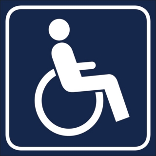 Pictogram 60x60mm WC handikapp     självhäftande 5-pack Blå