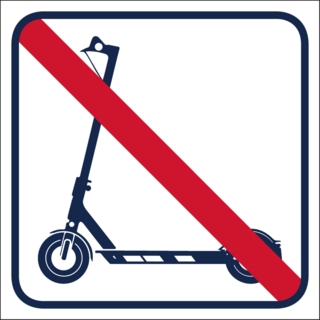 Dekal 140x140mm elsparkcykel       förbjudet (5-Pack)