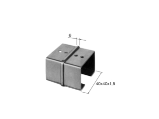 Skarv för notrör, kantig, AISI 316